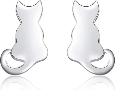 Produktbild von Katze Ohrstecker Sterling Silber Schmuck Damen MädchenKatzen Ohrringe