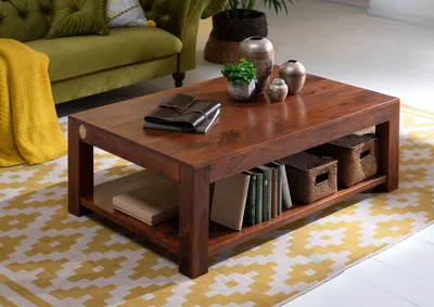 Produktbild von MASSIVMOEBEL24 Couchtisch Akazie 120x75x45 nougat lackiert OXFORD #318