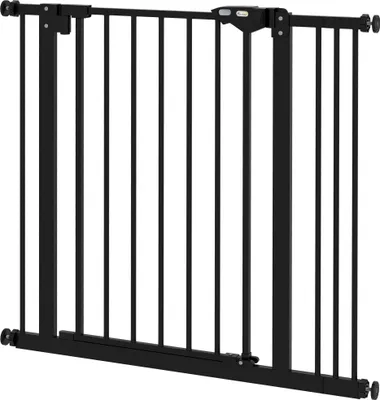 Produktbild von Türschutzgitter für Hunde, Absperrgitter, Schutzgitter für Haustiere, Metall, Kunststoff, 74-87 cm, Schwarz