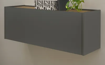 Produktbild von Hängeschrank Center grau matt und Wotan Eiche Büroschrank hängend Homeoffice