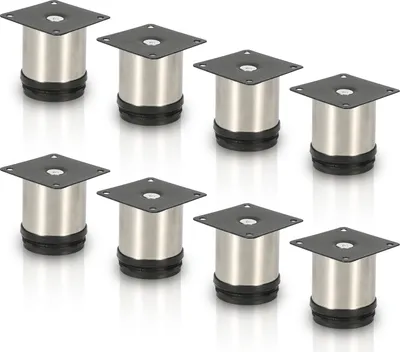 Obrázek produktu pro TolleTour sada 8 nábytkových nohou sada stolových nohou nohy pohovky nohy nábytku podpěry postele nohy pohovky nohy skříně nohy nábytku nerezová ocel 60mm