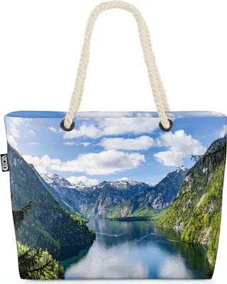 Produktbild von VOID Königssee Strandtasche Shopper 58x38x16cm 23L XXL Einkaufstasche Tasche Reisetasche Beach Bag