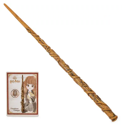 Produktbild von Wizarding World Harry Potter - Authentischer Hermine Granger Zauberstab aus Kunststoff mit Zauberspruch-Karte, ca. 30,5 cm