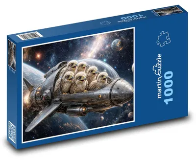 Produktbild von Puzzle 1000 Habichtküken im Weltraum - martinpuzzle