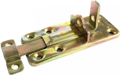 Produktbild von BKshop | Türriegel - 100x40 mm - Gelb Verzinkt - Für Türen und Schränke - Torriegel - WZTW 100 - Flache Schraube