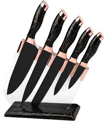 Image de Ensemble de Couteaux de Cuisine KV-40896 - Élégance Noir et Or KP40896