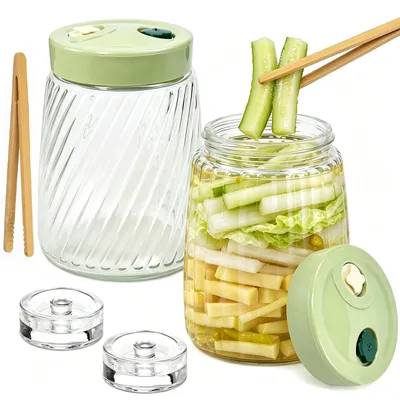 Immagine prodotto di Solidchoice - Set di 2 contenitori per fermentazione con doppio valvola, capacità 1,4 litri