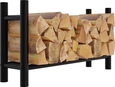Zdjęcie produktu dla Stojak na drewno kominkowe CLP Medya, czarny, 30 x 100 x 60 cm, okrągły