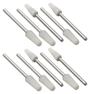 Produktbild von 10 Stück 2,35 mm Schaft mit 5 mm Durchmesser konische Schleifspitzen in Weiß