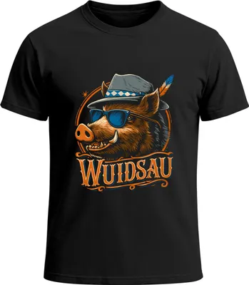 Produktbild von Herren T-Shirt für das Wuidsau Wildschwein Sonnenbrille Fun-Shirt Trachtenshirt Bierfest Outfit Statement Spruch Saufen lustig Moonworks®