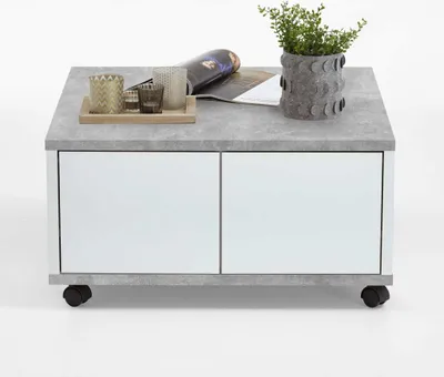 Produktbild von FMD Couchtisch TWIN 1 Beton LA/weiß Edelglanz; 659-001