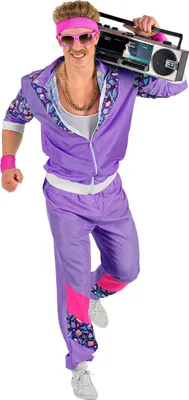 Produktbild von 80er Jahre Herrenkostüm in Übergröße Bad Taste violett - XXL