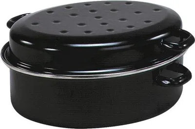 Produktbild von Famanu Kochtopf 34 cm - Schwarz, mit Tropfdeckel für Außenbarbecue