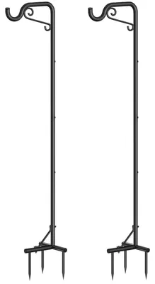 Image de Crochets de fixation pour l'extérieur, lot de 2, réglables jusqu'à 190 cm, couleur noire