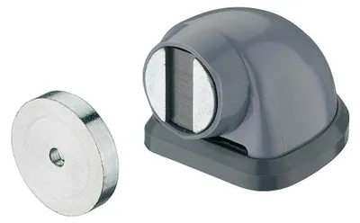 Productafbeelding van Magnetische deurstopper – Deurstopper 20 kg – Grijs | Vloermontabele deurhouder | Deurstopper met magneet | Extra sterke vloer-/deurmagneet | Deur-/vloermagneet | Deurhouder voor voordeur