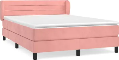 Produktbild von vidaXL Boxspringbett mit Matratze Rosa 140x200 cm Samt