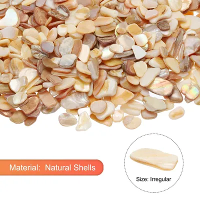 Produktbild von 500g Zerkleinerte Muscheln, unregelm??ige natš¹rliche Mosaik-Muschel-Fragmente fš¹r Heimdekoration, Kunsthandwerk, DIY-Projekte, Beige