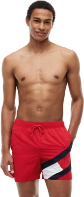 Produktbild von Tommy Hilfiger Herren Badeshorts Medium Drawstring Mittellang, Rot (Primary Red)