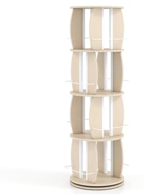 Immagine prodotto di KOMFOTTEU: Scaffale girevole in legno con supporti laterali e angoli arrotondati