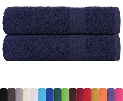 Zdjęcie produktu dla Ręczniki vidaXL FROGN, 2 szt., granatowe, 50 x 100 cm, 360 g/m²