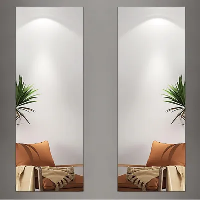 Image de Set de 2 miroirs muraux autocollants 30 x 120 cm