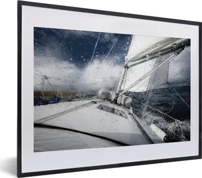 Produktbild von MuchoWow® MuchoWow® Gerahmtes Poster Segelboot auf der Nordsee 40x30 cm - Poster mit zchwarzem Bilderrahmen - Bilderrahmen - Poster im Rahmen