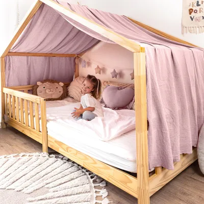 Produktbild von Himmel für Hausbett Gold aus Musselin - 320, 360 oder 420 cm
