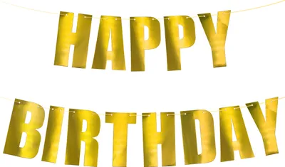 Produktbild von Oblique Unique Happy Birthday Girlande gold glänzend Deko Banner für Kinder Geburtstag Dekoration
