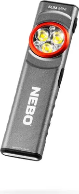 Produktbild von NEBO SLIM MINI, Clip Taschenlampe, Grau, Aluminium, Tasten, Ladend, IPX4