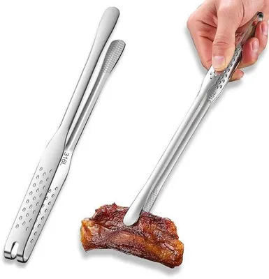 Produktbild von Unyqoos® Edelstahl-Küchenzange (316) – Hochwertige, rostfreie Koch- & Grillzange zum Servieren, rutschfeste Griffstruktur für sicheres Greifen
