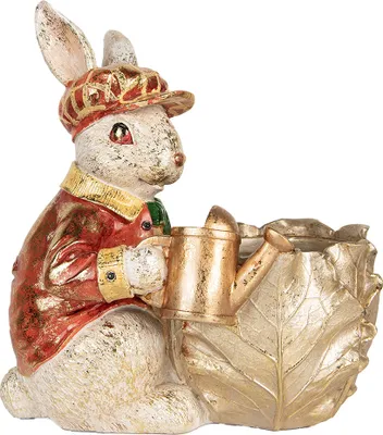 Immagine prodotto di Clayre & Eef figurina decorativa coniglio 28x18x30 cm beige rosso plastica