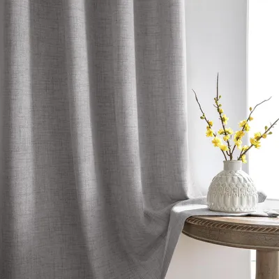 Produktbild von Gardinen 2er Set, 225 x 140 cm, halbtransparent, Leinenoptik, für Wohnzimmer