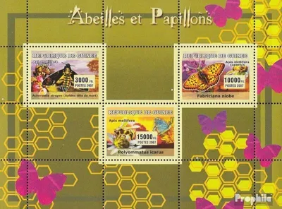 Produktbild von Briefmarken Guinea 2007 Mi 4704-4706 Kleinbogen (kompl. Ausgabe) postfrisch Bienen und Schmetterlinge
