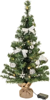 Produktbild von Künstlicher Weihnachtsbaum Geschmückt Beleuchtung LED Timer 75cm Silber