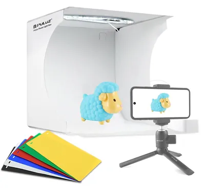 Zdjęcie produktu dla Fotostudio mini - Składana lightbox - 6 teł - Z torbą na przechowywanie