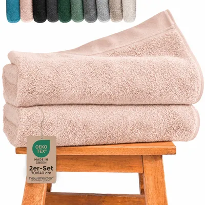 Produktbild von Duschtuch 2er Set Hellrosa  2  Duschtücher 70x140 cm)