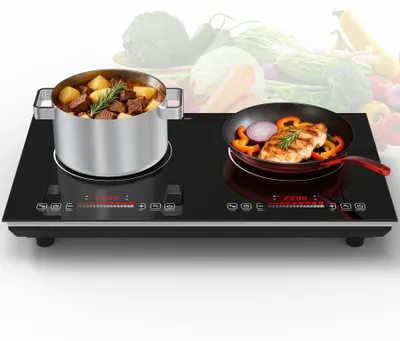 Induktionskochfeld 2 Platten 3600 W, 9 Stufen, Timer, Kindersicherung