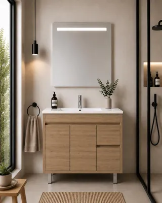 ORIGEN BATH ISQUIA Badmöbel mit Waschbecken 80x45 cm, Estepa