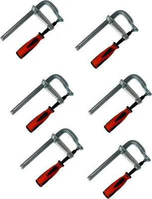 Produktbild von Profi 6 tlg Set Schraubzwingen Ganzstahl 250/300/500 x120 mm Tischzwinge Zwingen