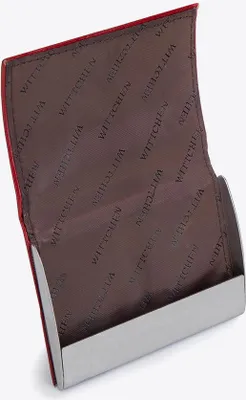 Produktbild von Wittchen Visitenkartenetui für Herren aus Leder mit Wappen, klassisches Rot, Naturleder
