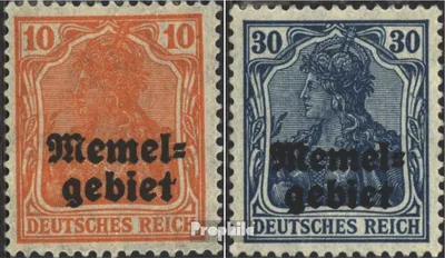 Produktbild von Briefmarken Memelgebiet 1920 Mi 14-15 mit Falz Germania-Aufdruck