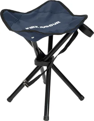 Produktbild von KIRKJUBØUR® klappbarer Outdoor Hocker, 4-beinig, leicht & kompakt, wasserabweisend, inkl. Tragetasche – ideal für Camping & Angeln blau | KJ-30