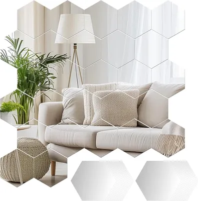 Imagen del producto de Azulejos hexagonales, autoadhesivos, 30 unidades, de acrílico, para decoración de paredes