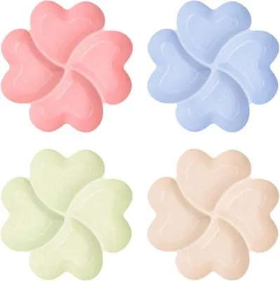 Image de Set de 4 plateaux à collation en plastique, 22 cm