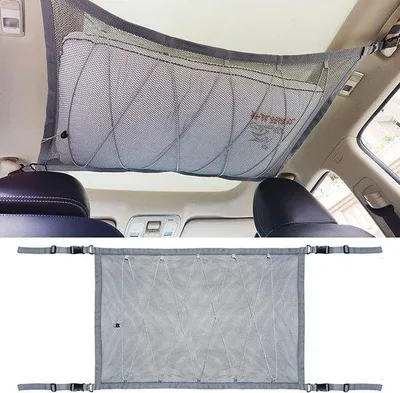 Obrázok produktu pre Unyqoos® Sieťka na strechu auta – nastaviteľná sieťka na strechu auta z dvojvrstvového polyesteru, 90 x 60 cm, so zipsom, vhodná pre autá, SUV, džípy a nákladné vozidlá, s 4 upevňovacími popruhmi