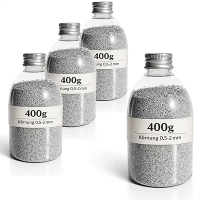 Produktbild von com-four® 2x Dekosand grau je 400 g - Bastelsand mit Körnung 0,5 - 2 mm