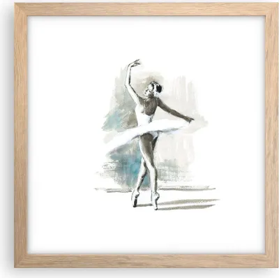 Produktbild von Gerahmtes Poster - Rahmen in heller Eiche - Ballerina Tanz Frau - 30x30 cm - Wand Bild - Wanddeko - Wandbilder - Kunstposter - Wandposter - Bilderrahmen - Bilder - Kunstdruck - P2NAC30x30-4953