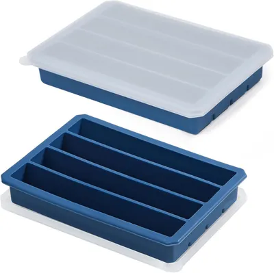 Produktbild von Silikon-Eiswürfelform - Flaschen mit Deckel - 2 Stück - Rechteckig