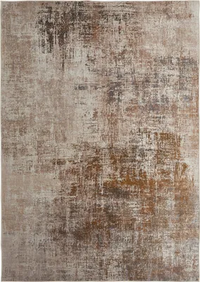 Produktbild von Teppich Wohnzimmer Beige-Braun 200 x 290 cm, Kurzflor Teppich Abstrakt, Designteppich Modern