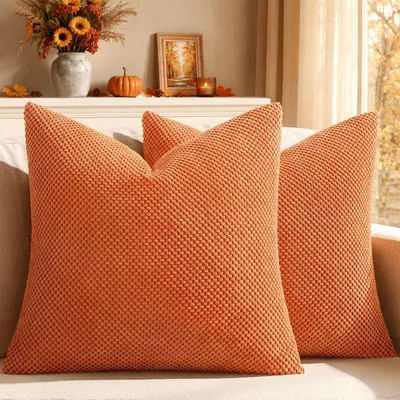 Produktbild von Kissenbezüge Orange 45x45 cm Polyester 2 Stück